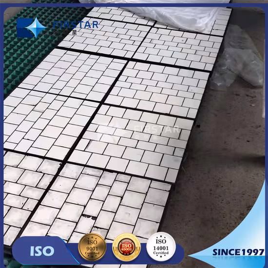 Manufacturer Rubber Steel Ceramic Wear Resistant Panels Liner with Using Alumina Hextiles for Chute Wear Solution